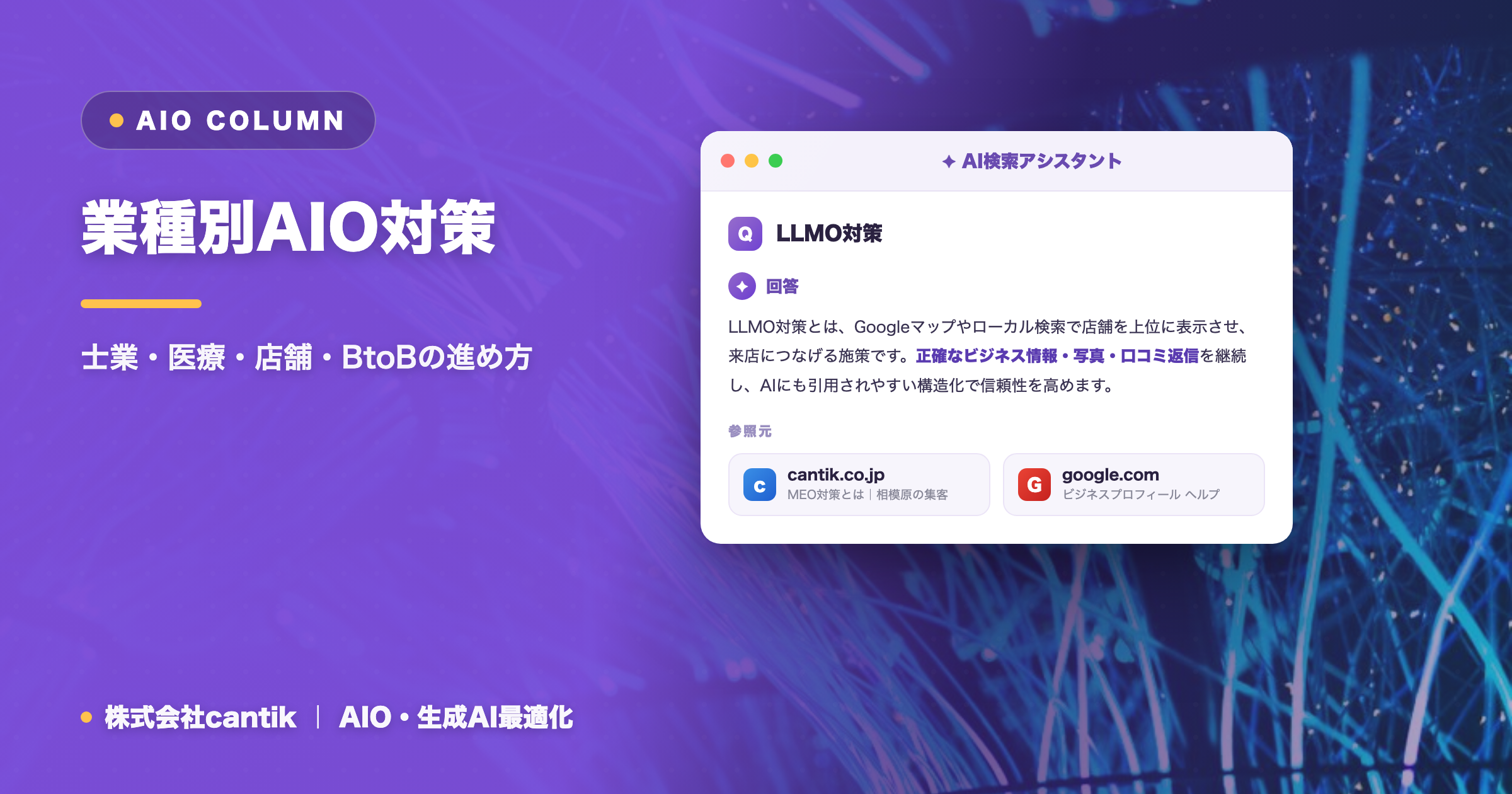 業種別AIO対策｜士業・医療・店舗・BtoBの進め方