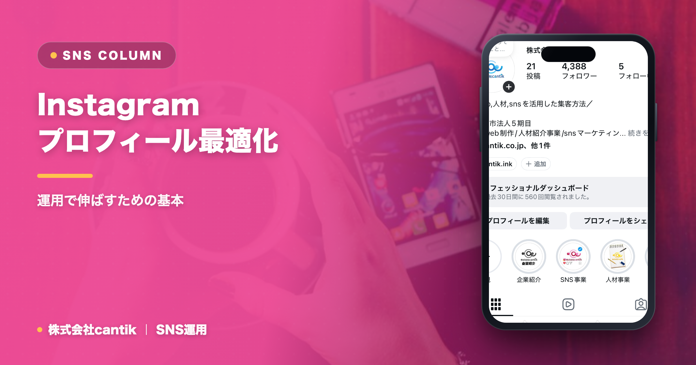Instagramプロフィール最適化でファン獲得！中小企業が知るべき設定と見せ方