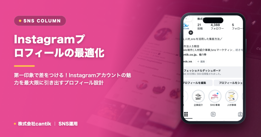 Instagramプロフィールの最適化でファン獲得！中小企業が知るべき設定と見せ方