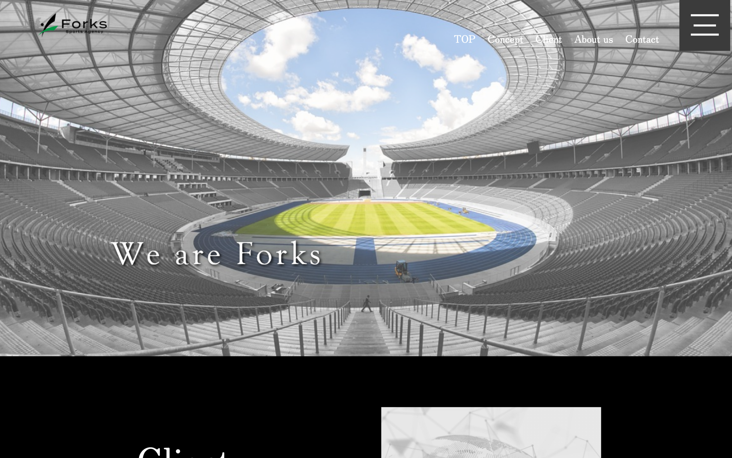 Forks｜サッカー選手を岐路で支えるスポーツエージェンシーのコーポレートサイト制作