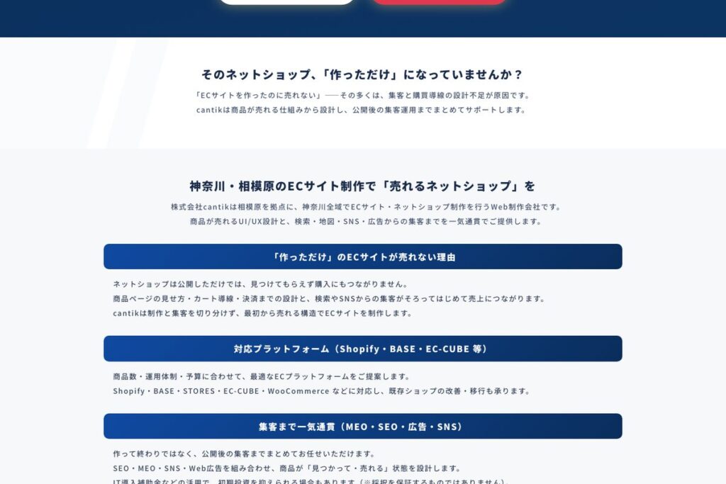 売れる仕組みまで設計するネットショップ制作の説明