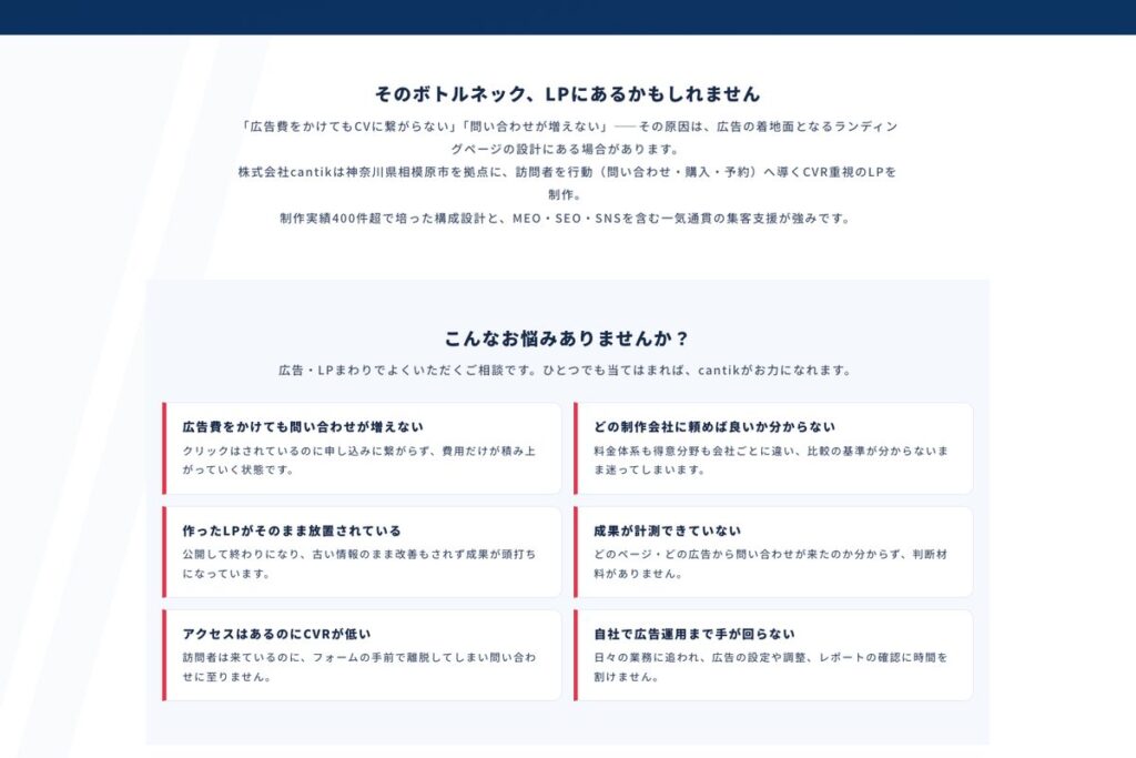 広告費をかけても問い合わせが増えない課題の説明